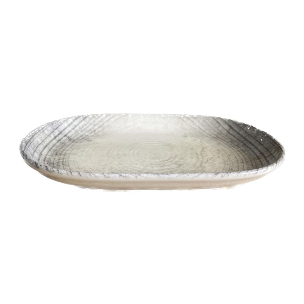 106-5316197 9 9/16" x 14 9/16" Oval Fume Platter - Fine China, Black