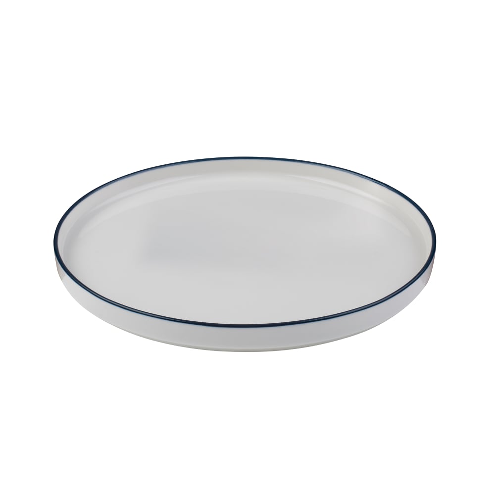 106-5321450 6 5/16" Round Modest Flat Plate - Fine China, White/Navy