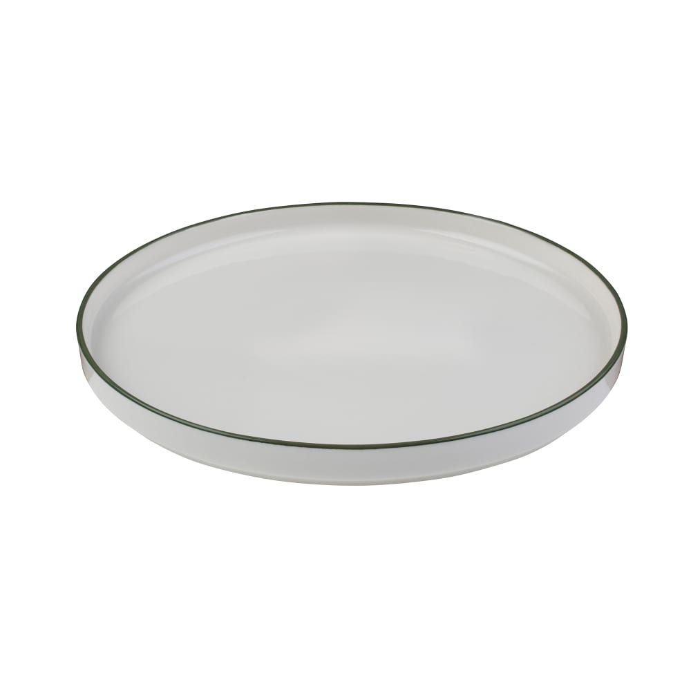 106-5321589 6 1/2" Round Modest Flat Plate - Fine China, White/Green