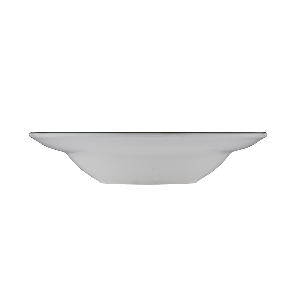 106-5321579 11" Round Modest Deep Plate - Fine China, White/Green
