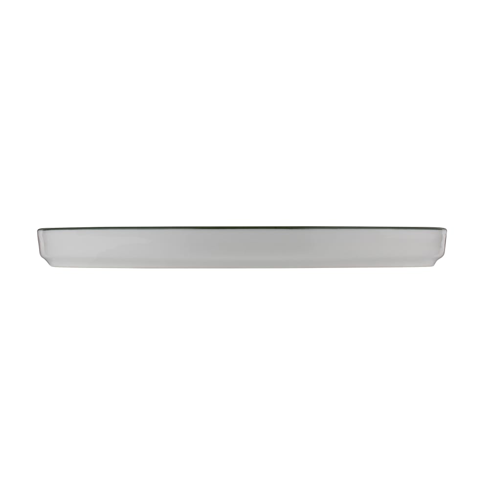 106-5321592 11" Round Modest Flat Plate - Fine China, White/Green