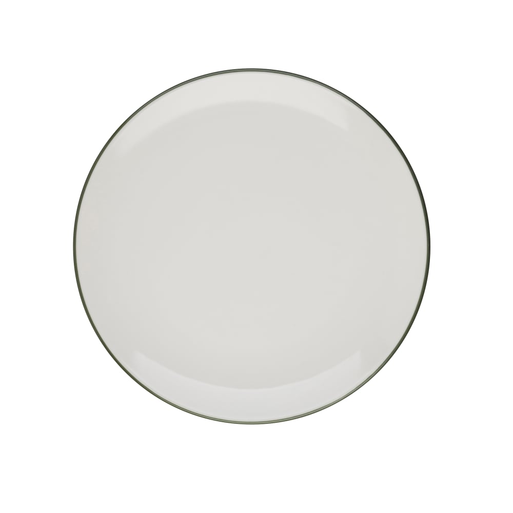 106-5321597 5 15/16" Round Modest Coupe Plate - Fine China, White/Green