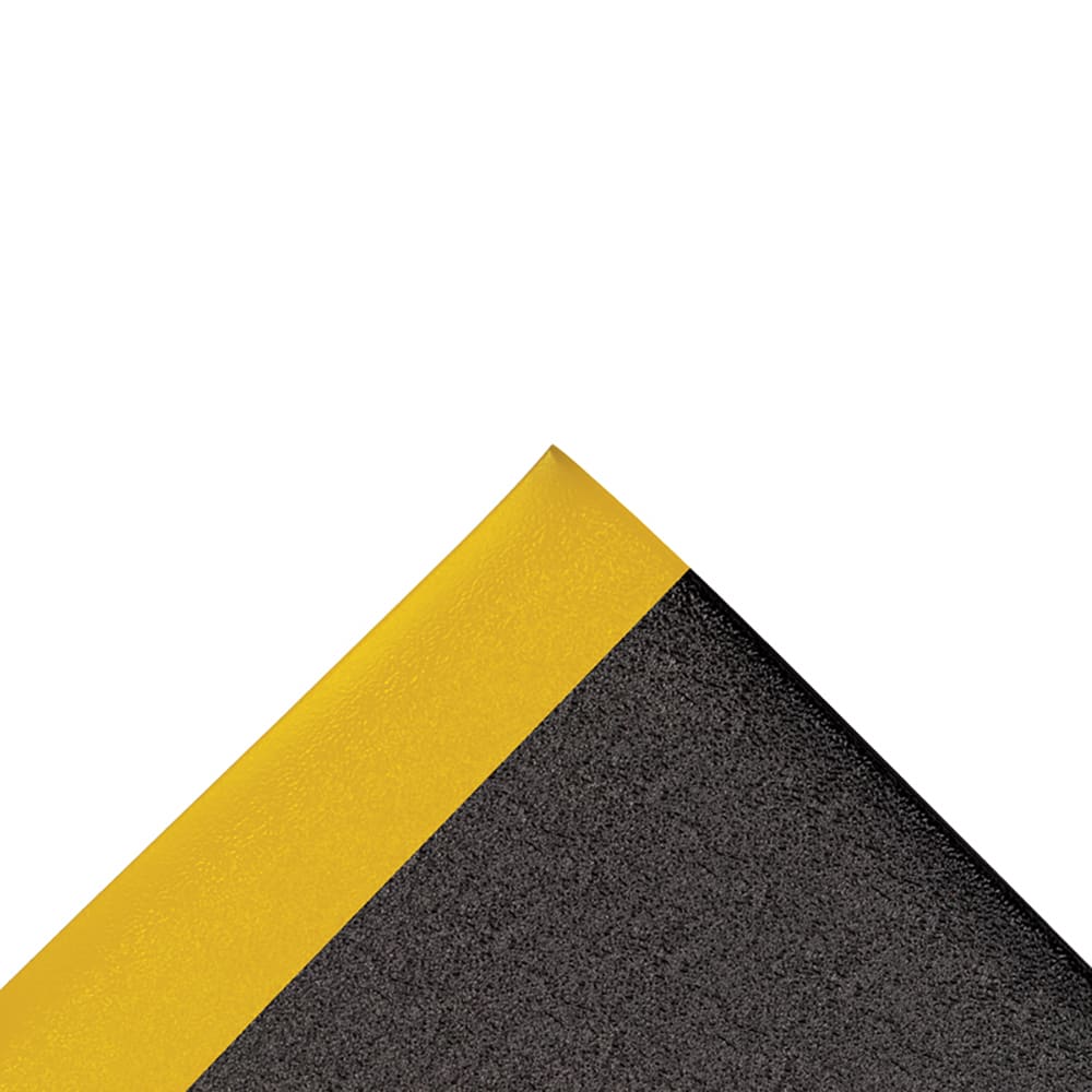 195-411S4312BY Sof-Tred™ Anti-Fatigue Floor Mat - 3' x 12', 9/16" Thick, Black/Yel...