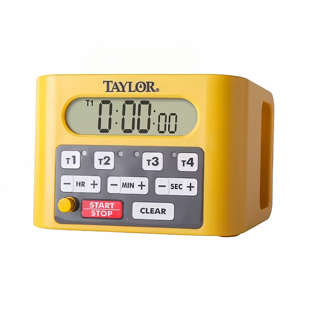 383-5839N 4 Event Digital Timer - 4 1/2" x 6 1/4", Yellow