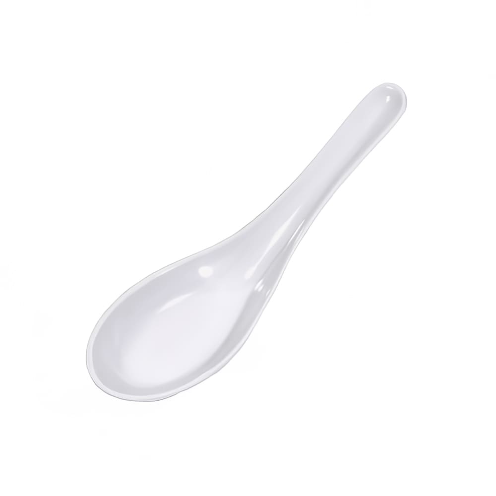 296-22801 1 oz Chinese Soup Spoon, Melamine White, 5 5/8 in