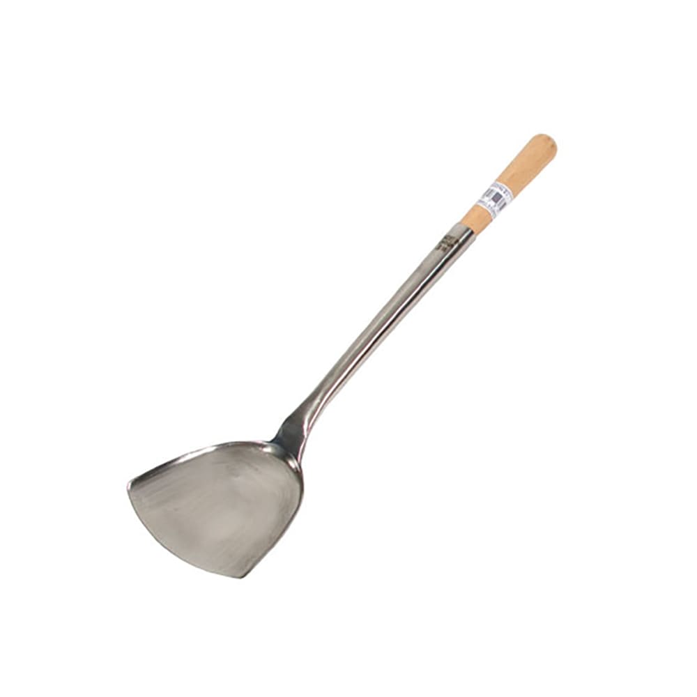 296-33973 Stainless Wok Shovel 3 1/2 X 4 in, Wood Handle, 16 1/2 in