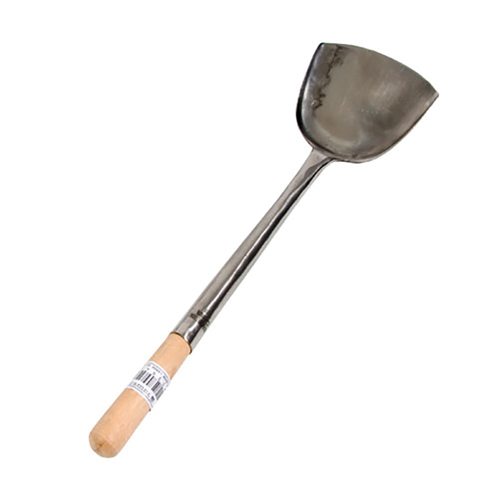 296-33941 Stainless Wok Shovel 4 1/4 X 4 3/4 in, Wood Handle, 17 1/2 in