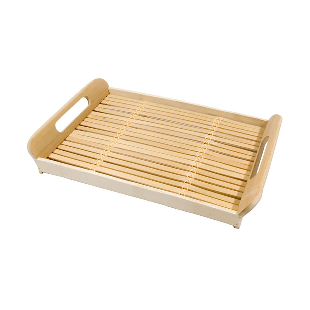 296-34248 Rectangle Serving Tray -  Built In Handles 11x14" Bamboo