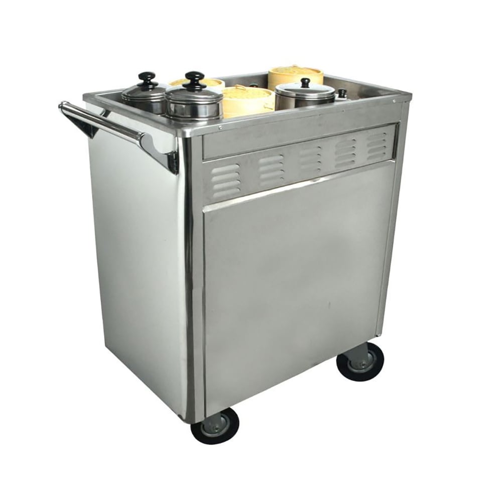 296-36615 17" Dim Sum Cart w/ Enclosed Base, Canned Fuel