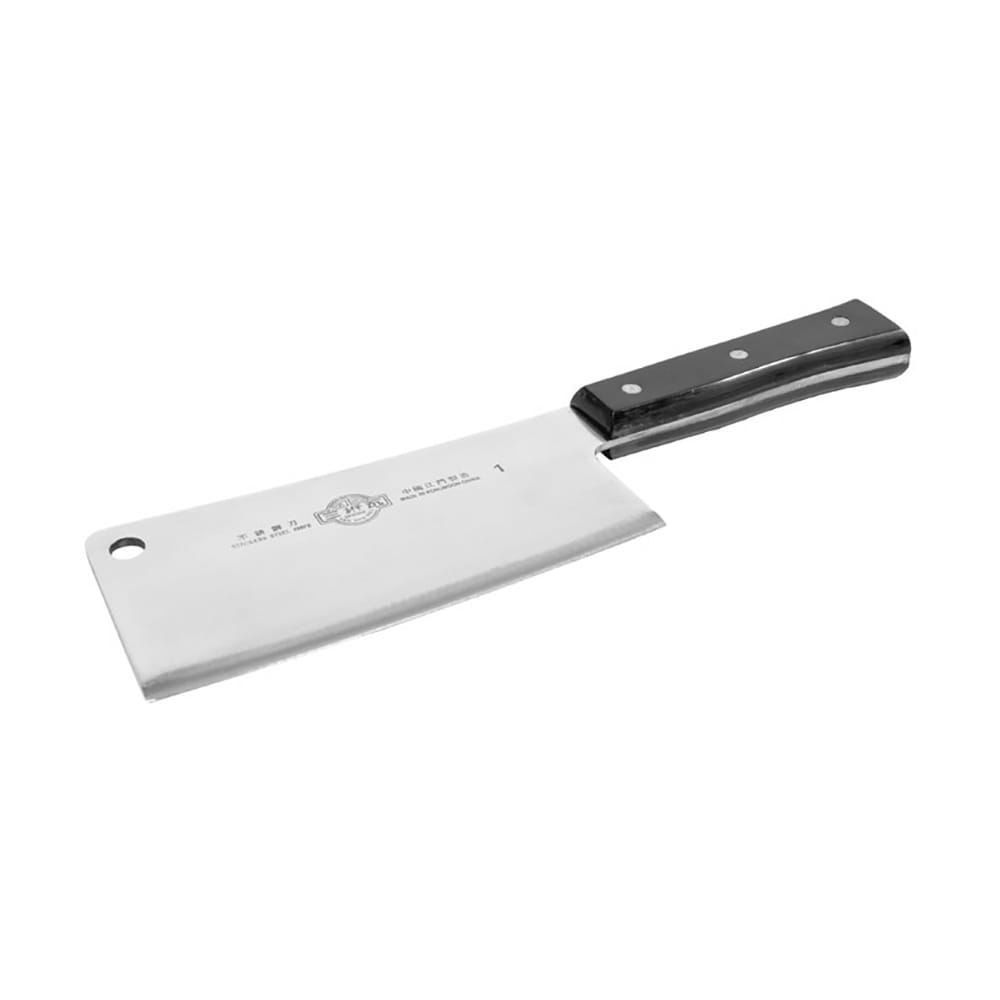 296-47330 7" Bone Cleaver w/ Black Handle, Stainless Steel