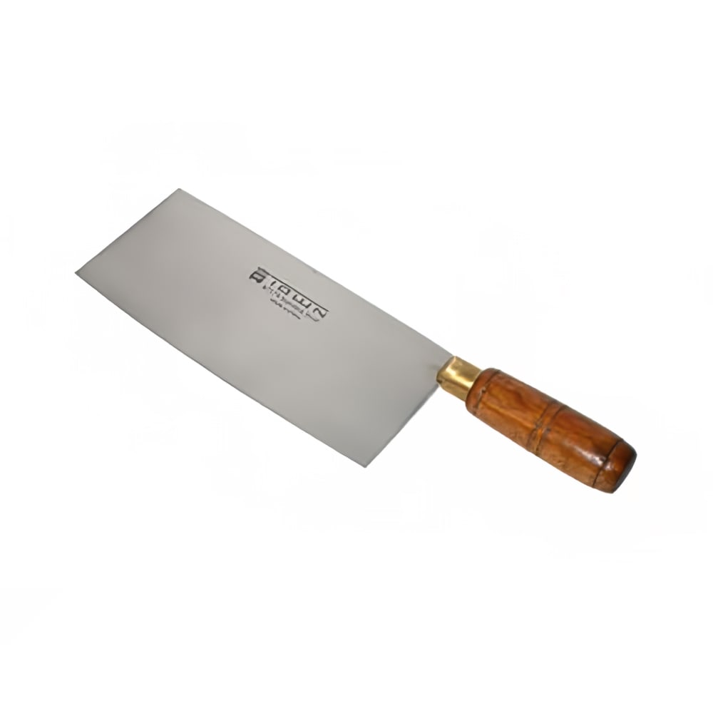 296-47374 8" Chinese Cleaver/Slicer w/ Wood Handle, Stainless Steel