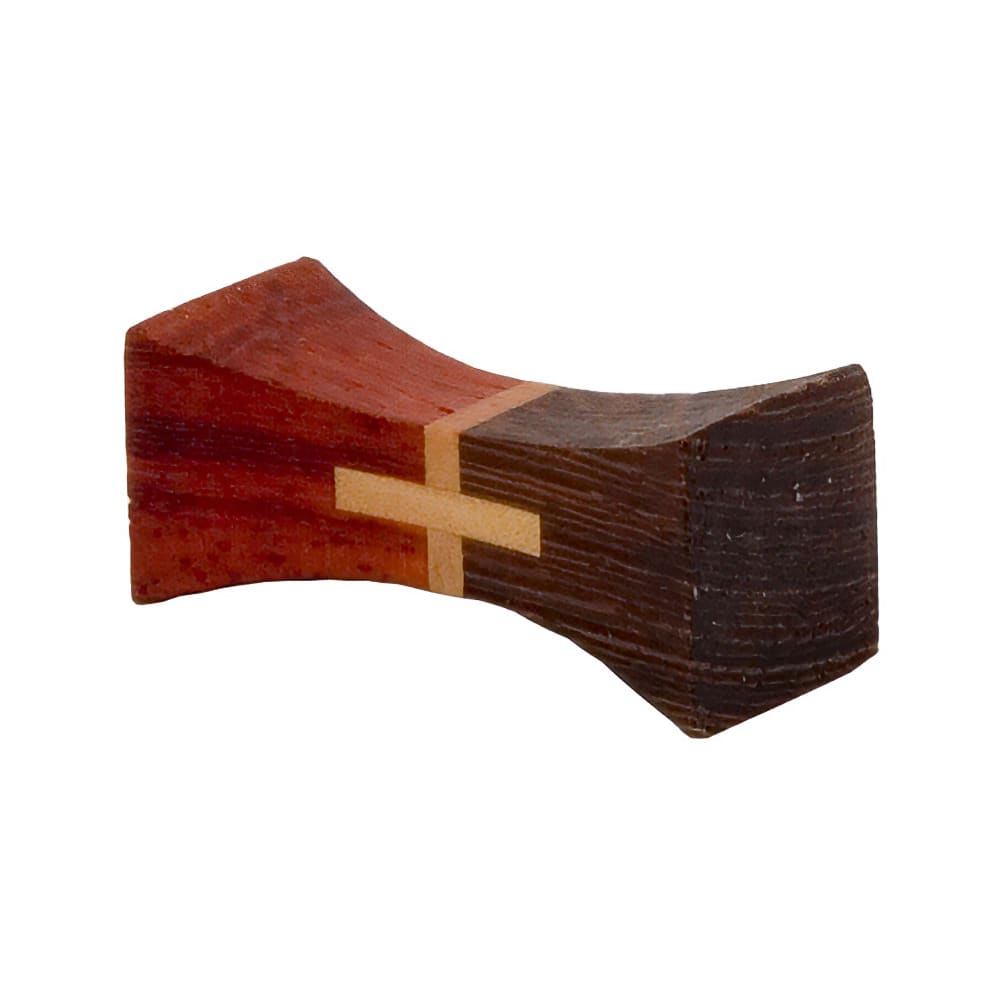 296-51331 1 3/4" T Line Hourglass Chopstick Rest - Wood, Brown/Red