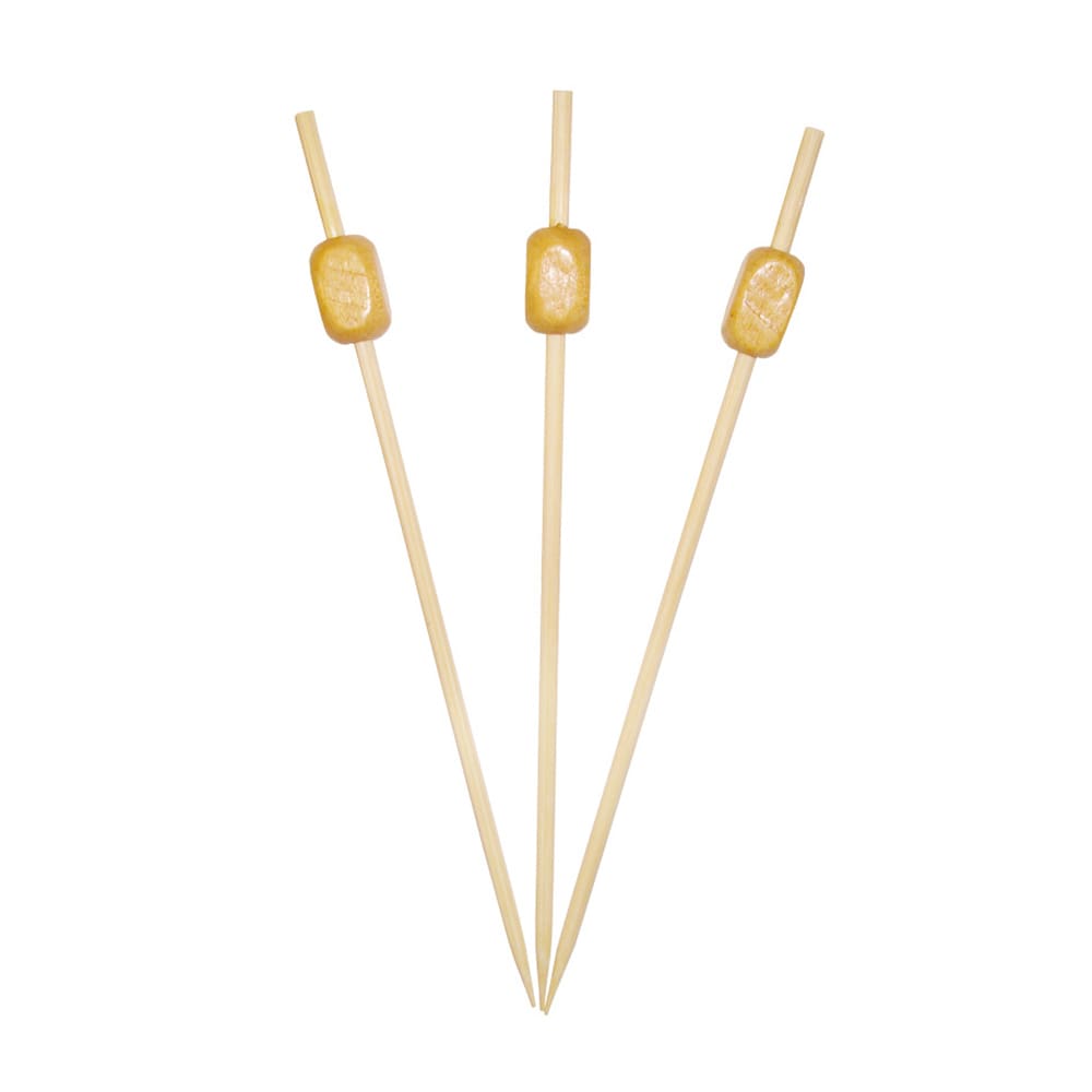 296-51606B 5" Wood Rectangle Ball Pick, Beige