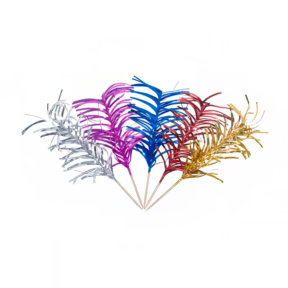 296-51805 6 1/4" Wood Frill Pick, Assorted Colors