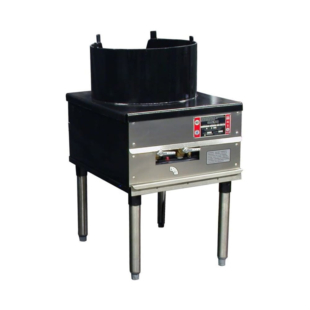 296-SR24CSSLP 18" Cantonese Wok Range, 3/16" Steel Top, Rear Gas Connection, Liquid Pro...