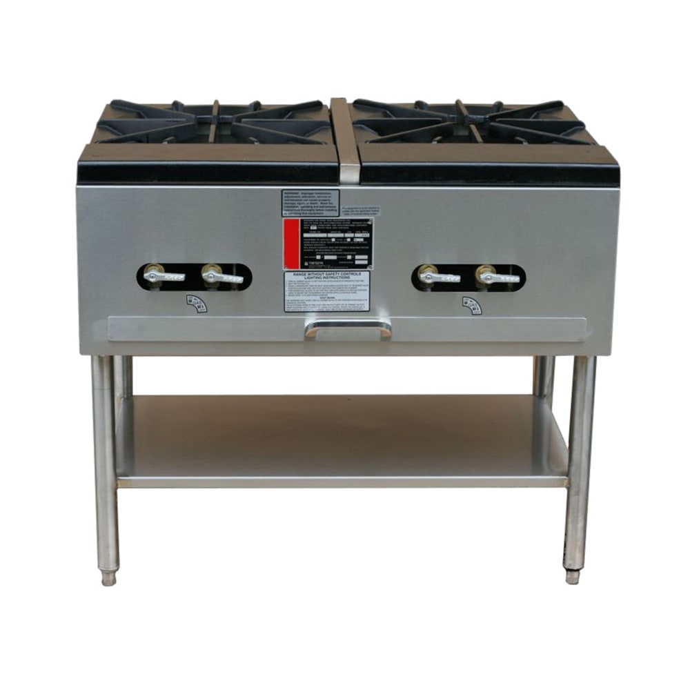296-SR24G2XLP 2 Burner Stock Pot Range, Liquid Propane