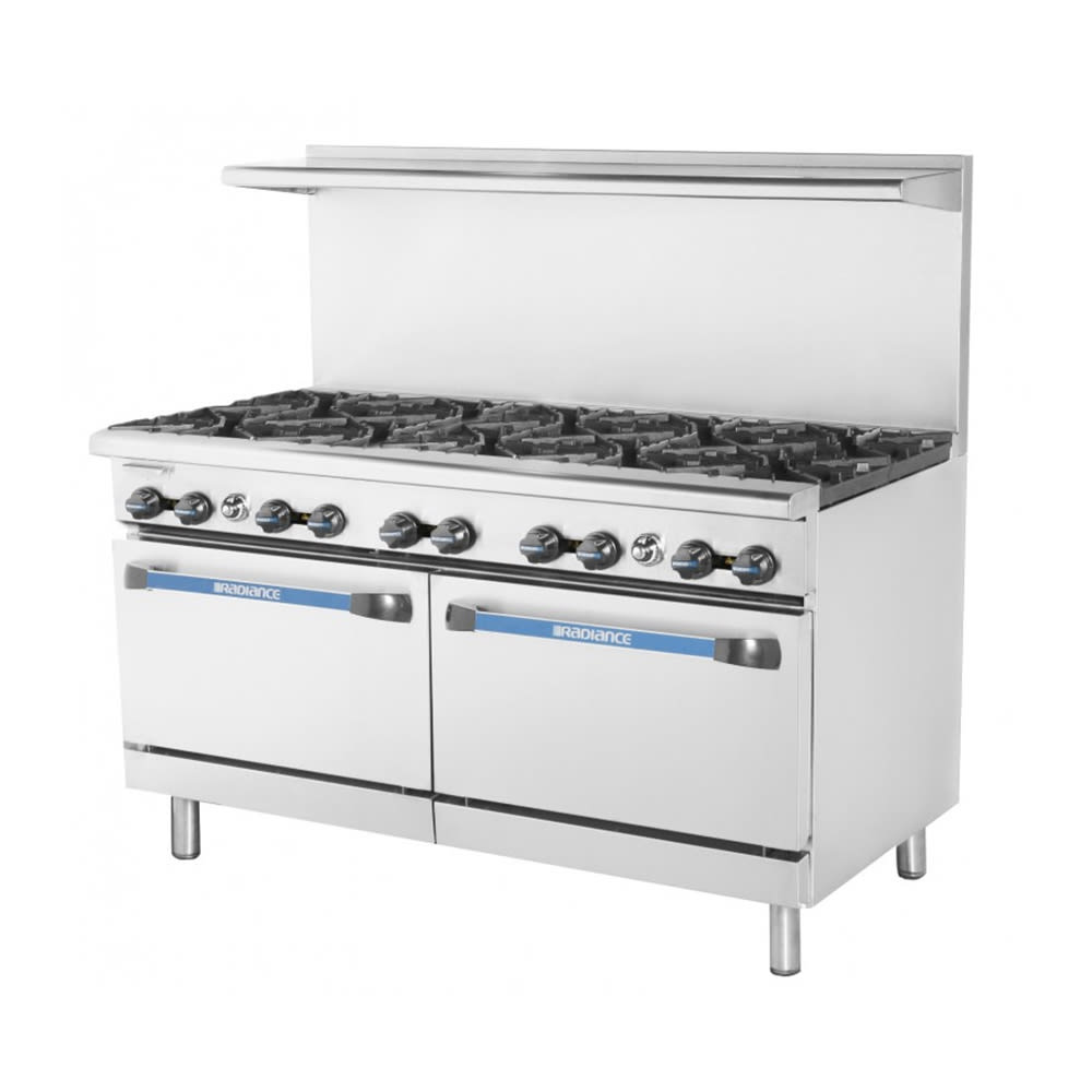 083-TAR10LP 60" 10 Burner Gas Range w/ (2) Standard Ovens, Liquid Propane