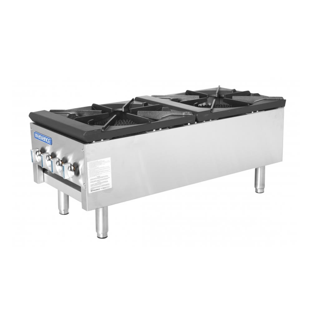 083-TASP18SDNG 2 Burner Stock Pot Range, Convertible