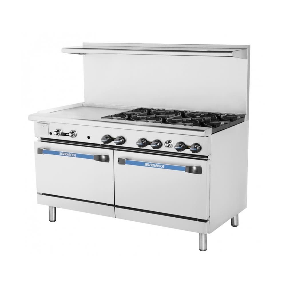 083-TARG6B24GNG 60" 6 Burner Gas Range w/ Griddle & (2) Standard Ovens, Natural Gas