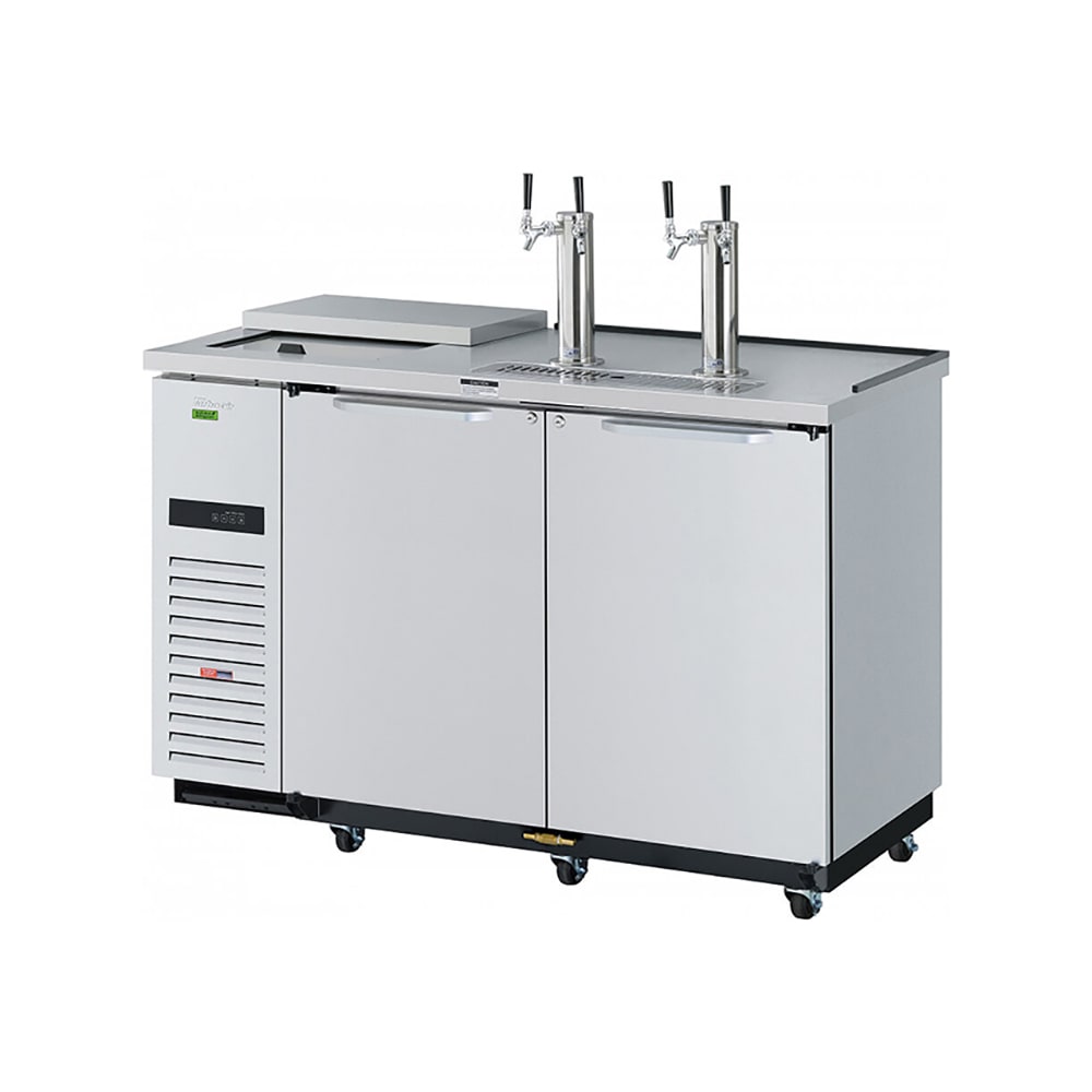 083-TCB2SDDN6 58 7/8" Kegerator Beer Dispenser w/ (2) 1/2 Keg Capacity - (2) Columns, Stainl...