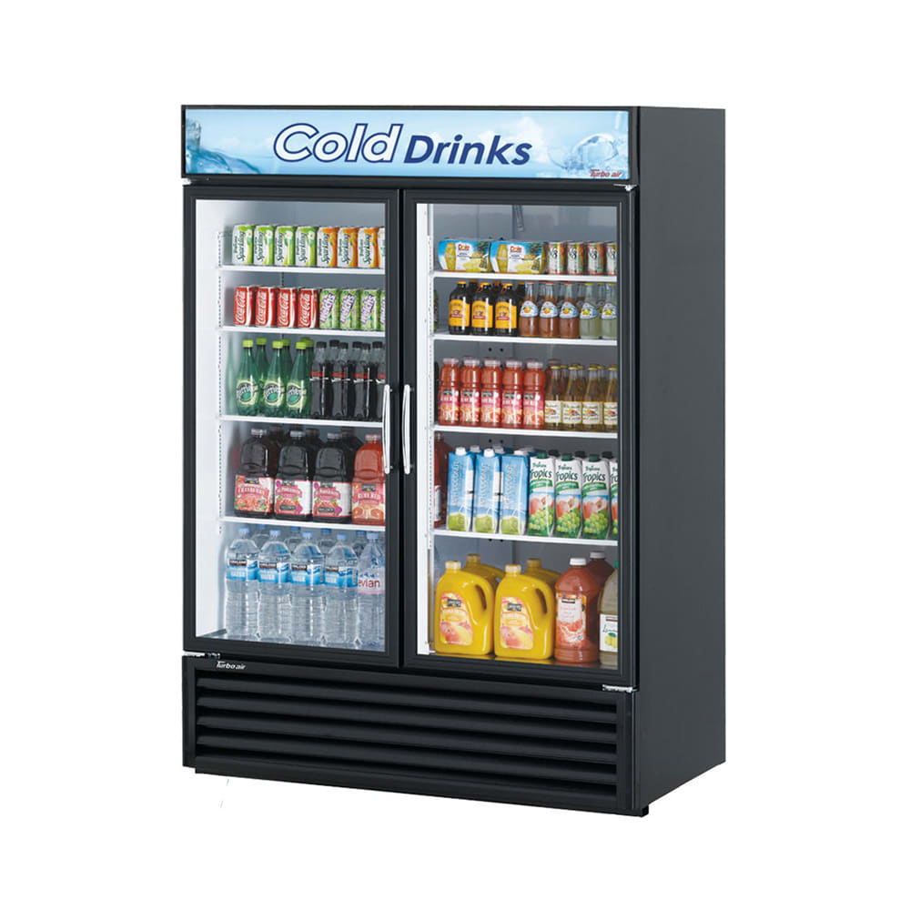 083-TGM50RSBN 56" TGM Series Two Section Glass Door Merchandiser - (2) Left/Right Hinge Door...