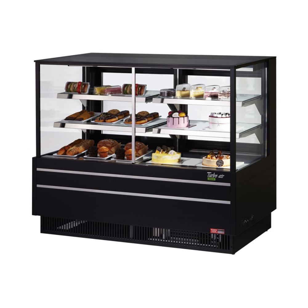 083-TCGB60UFCOWBNBLK 60-1/2" Full Service Deli Case w/ Straight Glass - (3) Levels, 115v, Bl...