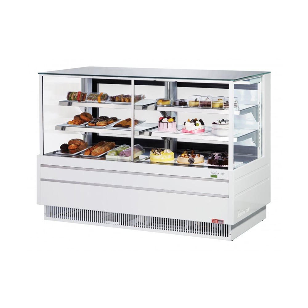 083-TCGB72UFCOWBNWHT 72-1/2" Full Service Bakery Case w/ Straight Glass - (3) Levels, 115v