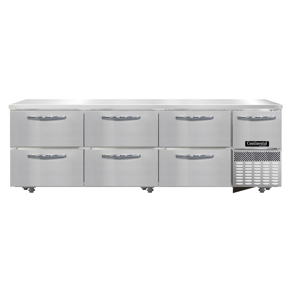 160-RA93SNUD 93"W Undercounter Refrigerator w/ (4) Sections, (1) Door, (6) Drawers, 115v