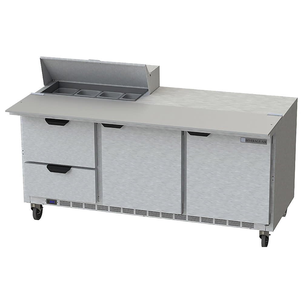 118-SPED72HC08C2 72" Hydrocarbon Series Sandwich/Salad Prep Table w/ Refrigerated Base, 115v