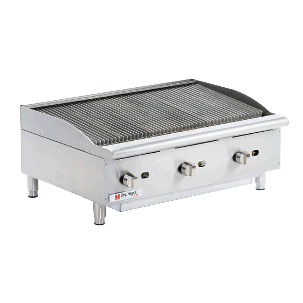 131-CCP36 36" Countertop Gas Charbroiler w/ Cast Iron Grates, (3) Burner