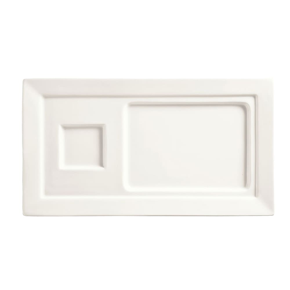 192-SL29 14" x 7 3/4" Rectangular Slate Soup & Sandwich Tray - Porcelain, Ultra Bri...