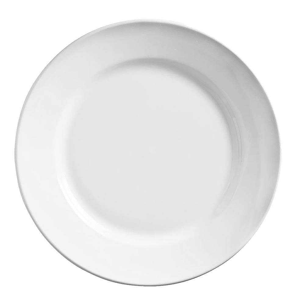 192-840405R22 5 1/2" Round Porcelain Plate w/ Wide Rim, Bright White, Porcelana