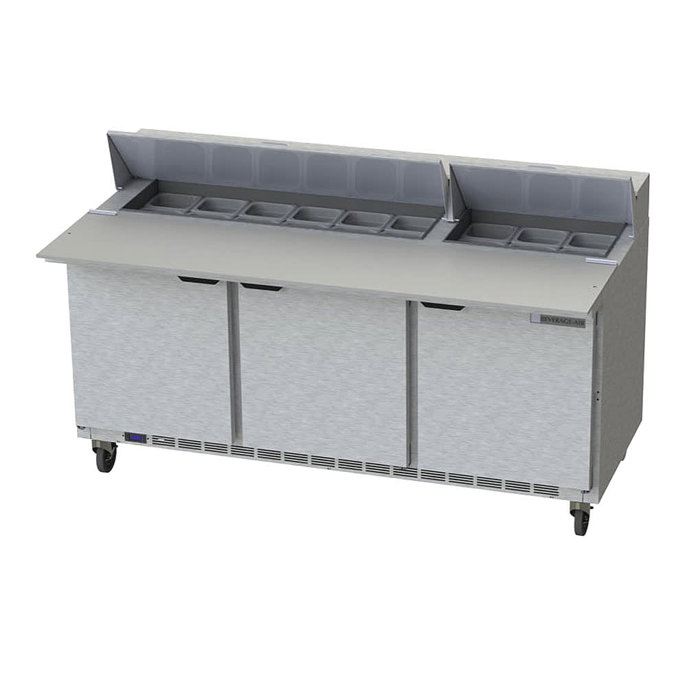 118-SPE72HC18C 72" Hydrocarbon Series Sandwich/Salad Prep Table w/ Refrigerated Base, 115v