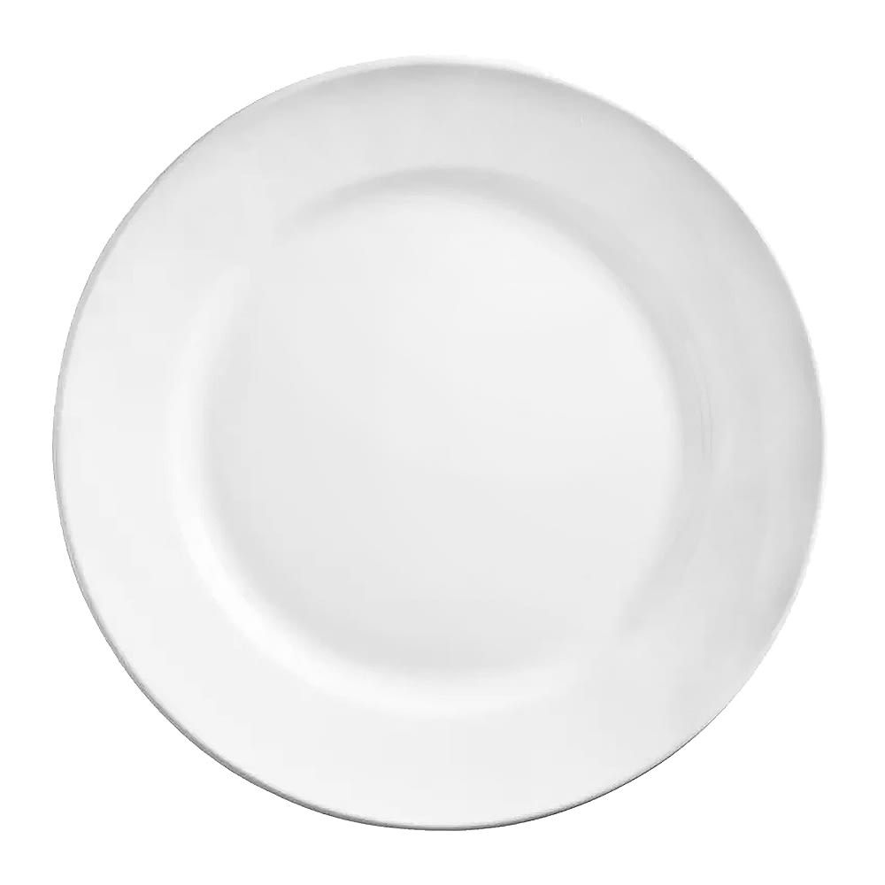 192-840420R24 7 1/8" Round Plate - Wide Rim, Rolled Edge, Porcelain, Bright White, Porcelana