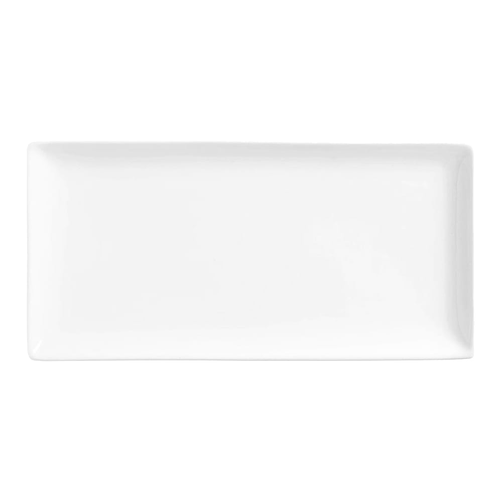 192-SL22C 16" x 5 1/2" Rectangular Slate Coupe Platter - Porcelain, Ultra Bright White