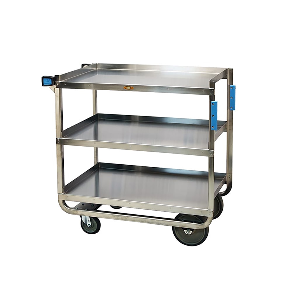 121-944 3 Level Stainless Utility Cart w/ 1000 lb Capacity, Raised Ledges