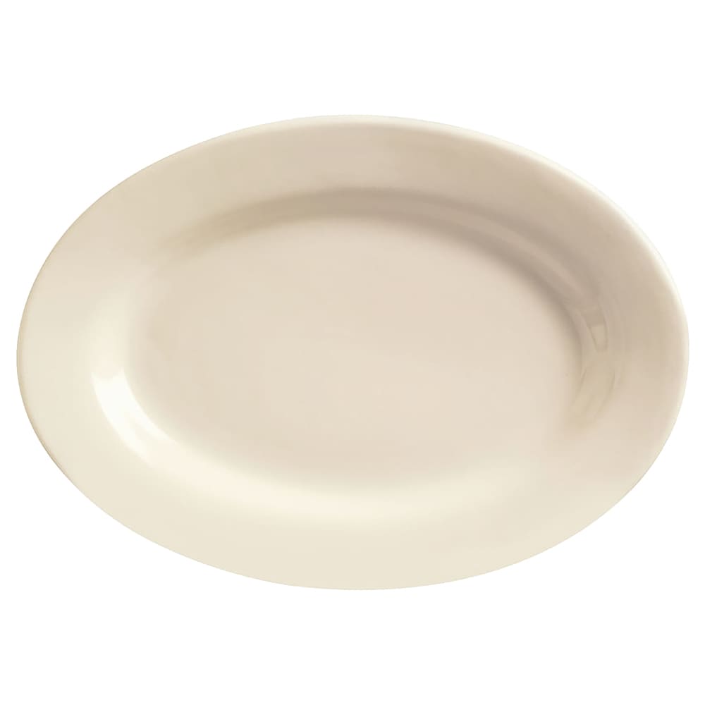 192-PWC19 Oval Cream White Rolled Edge Platter, Princess White