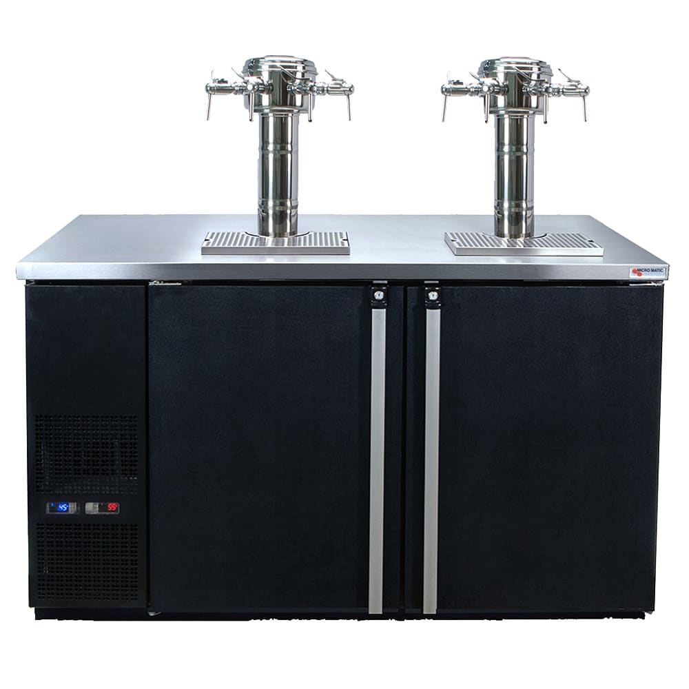 711-MDD58WEE 59 1/2" Dual Zone Wine Dispenser w/ (8) 1/6 Size Keg Capacity - (2) Columns &am...