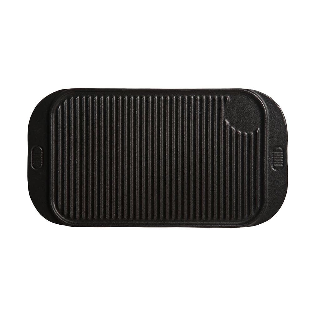 192-CIS19 6 1/4" Rectangular Cast Iron Tray, Black
