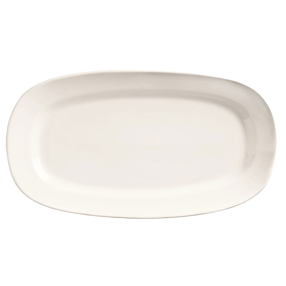 192-BW1125 10" x 5 1/2" Oblong Basics Collection Racetrack Platter - Porcelain, Bright...