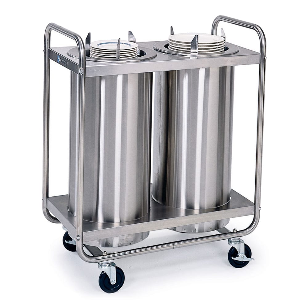 121-773 35 1/2" Mobile Dish Dispenser w/ (2) Columns, Stainless