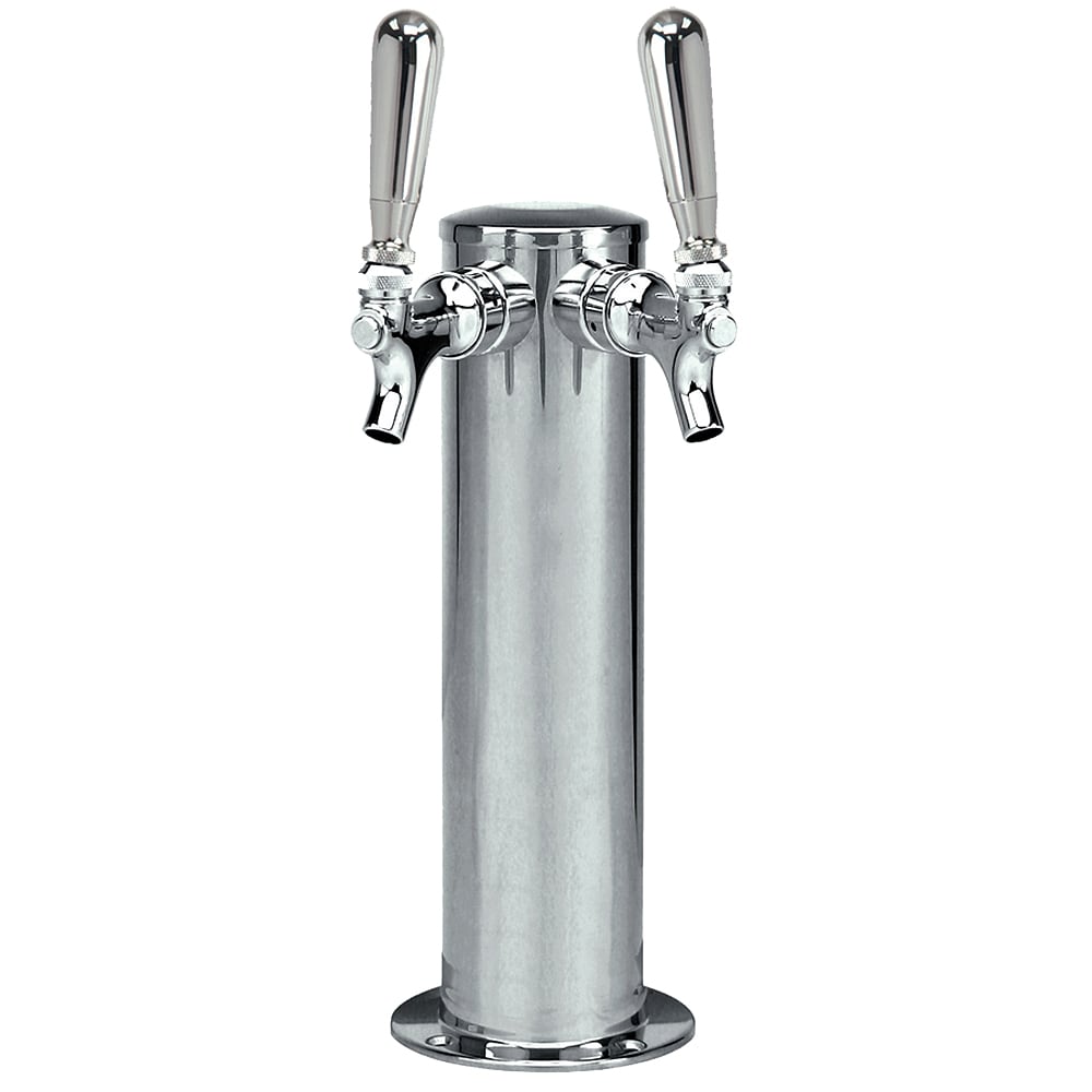 711-D4743DT Countertop Column Draft Beer Tower w/ (2) Faucets - Air Cooled, Stainless Steel