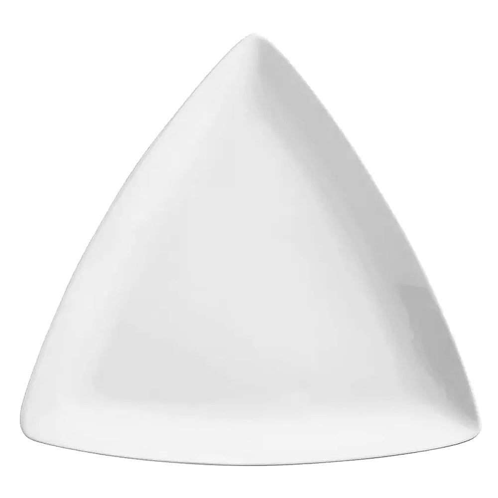 192-840435T 9" Triangular Plate - Porcelain, Bright White, Porcelana