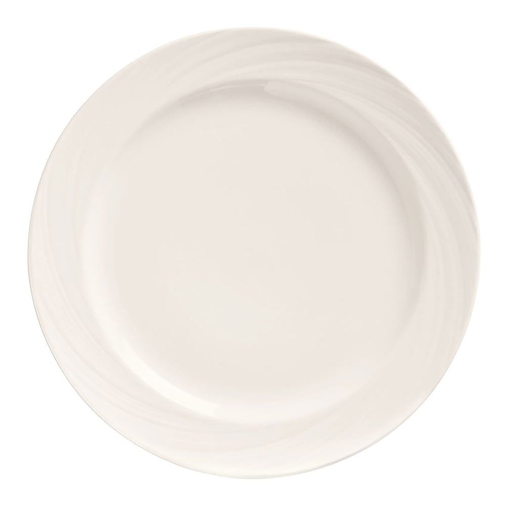 192-BO1107 9" Round Basics Orbis Plate - Medium Rim, Porcelain, Bright White