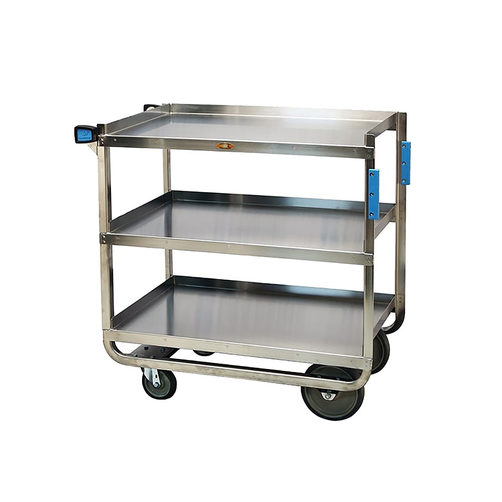 121-949 3 Level Stainless Utility Cart w/ 1000 lb Capacity, Raised Ledges