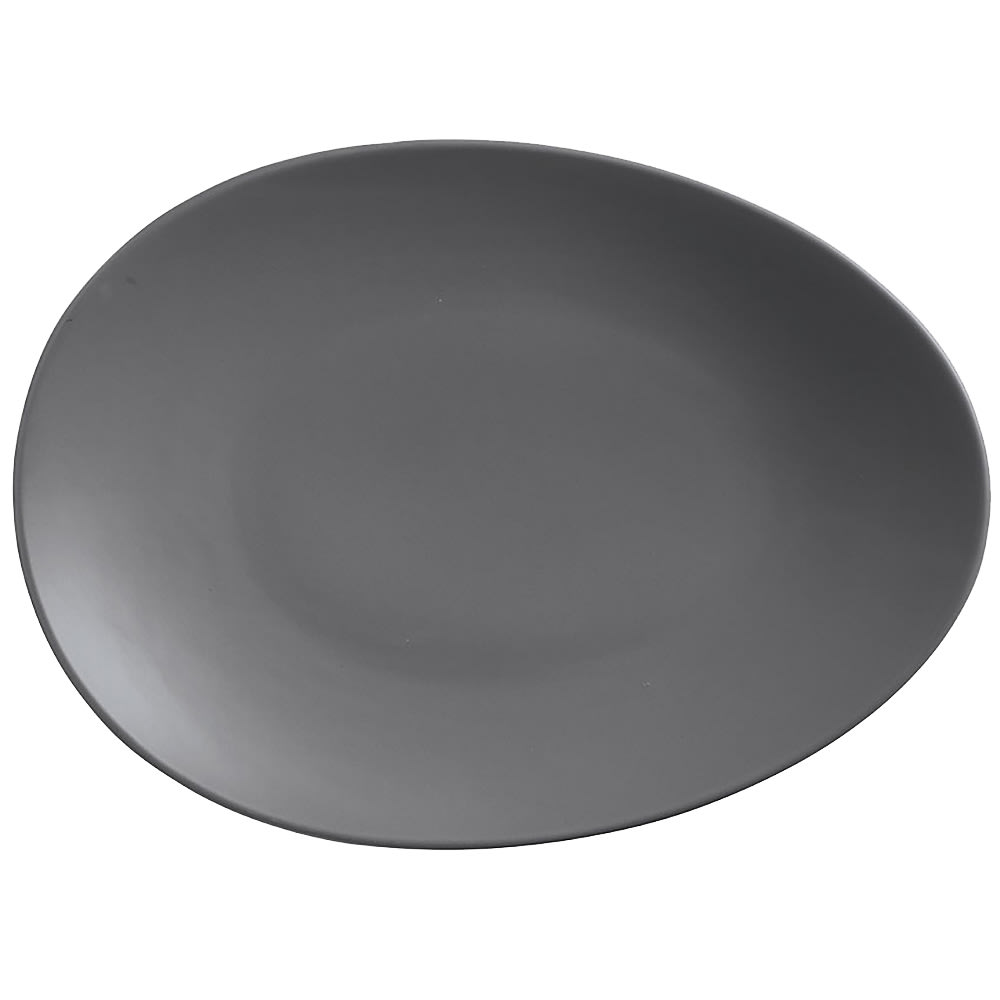 192-DRI8G Organic Oval Driftstone Plate - 13 3/4" x 10 1/8", Porcelain, Granite