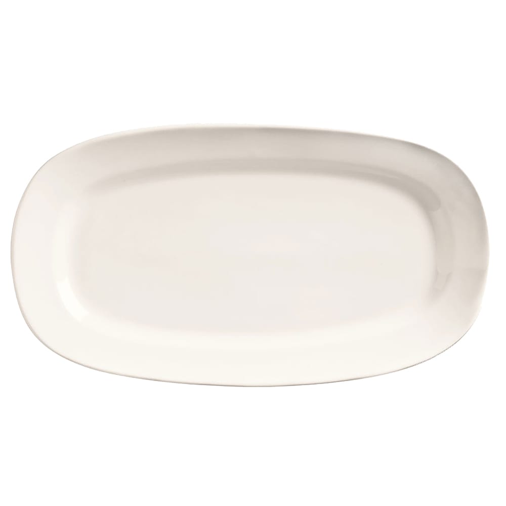 192-BW1126 12" x 6 5/8" Oblong Basics Collection Racetrack Platter - Porcelain, Bright...