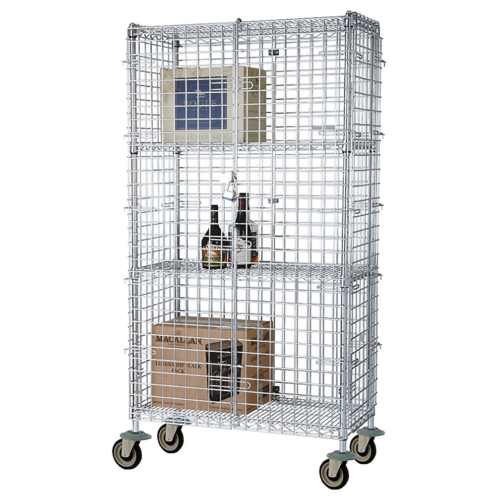 268-FMSEC18364 36" Mobile Security Cage - 18"W, Chromate