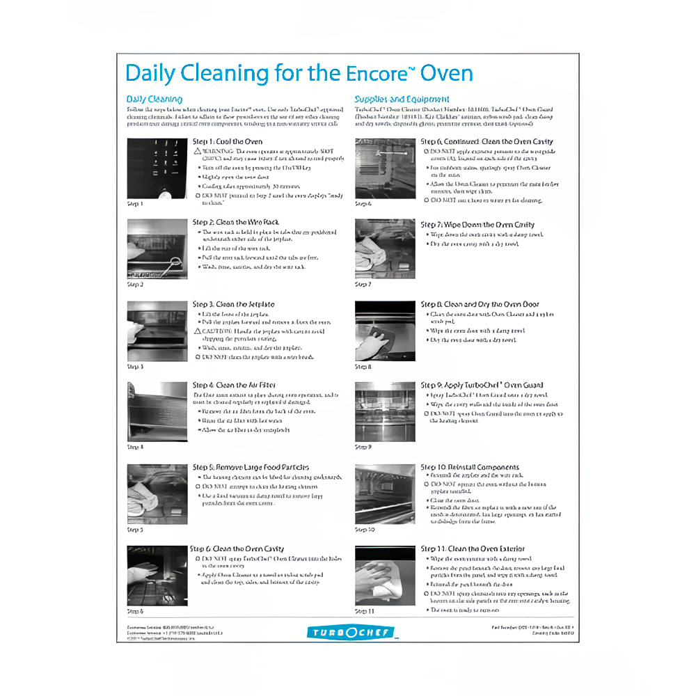 589-DOC1318 Daily Cleaning Poster For Encore Oven