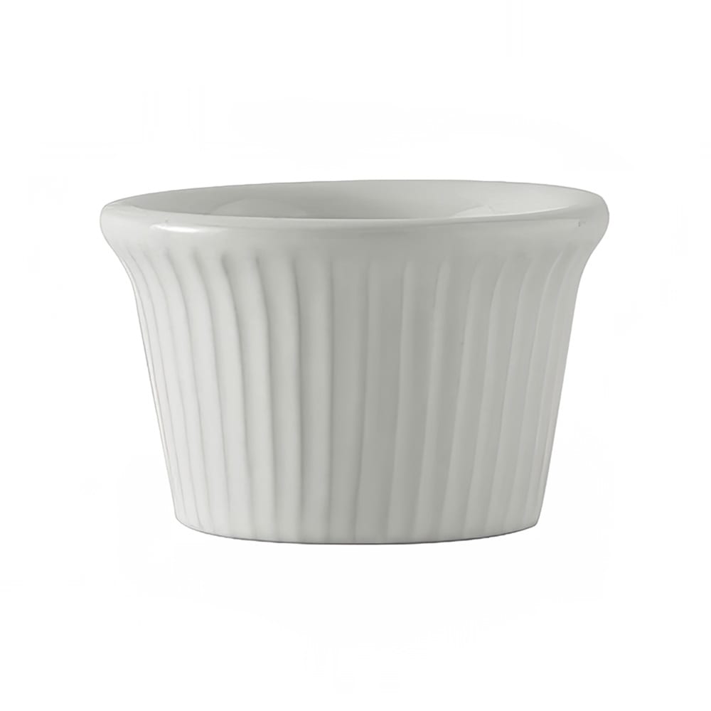 424-BWX0152 1 1/2 oz Fluted Ramekin - Ceramic, White
